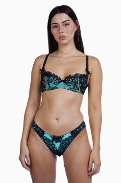 Playful Promises Jaquelina Mint Contrast Quarter Cup Bra Bras