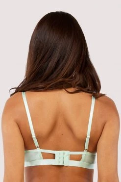 Playful Promises Fenella Aqua Lace And Net Longline Bra