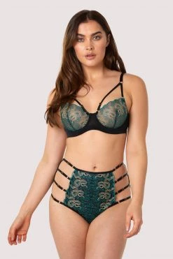 Playful Promises Dakota Green & Gold Snake Bra
