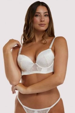 Playful Promises Melina Ivory Longline Plunge Bra