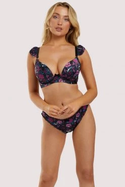 Playful Promises Bras Noriko Crane Print Plunge Bra 26 Playful Promises Bras Noriko Crane Print Plunge Bra