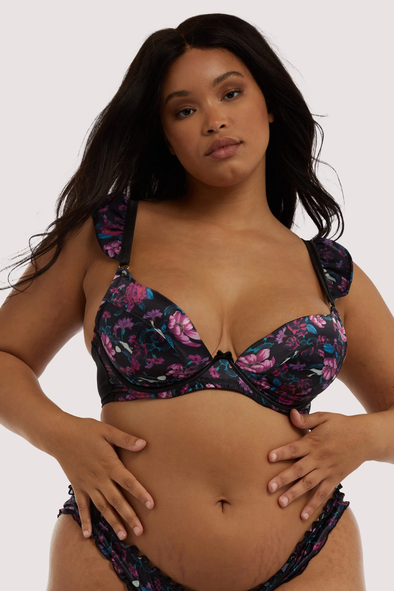 Playful Promises Bras Noriko Crane Print Plunge Bra 7 Playful Promises Bras Noriko Crane Print Plunge Bra