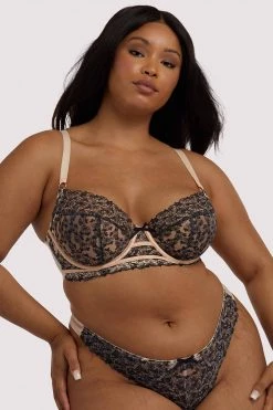 Playful Promises Skull & Roses Embroidery Peach Balcony Bra