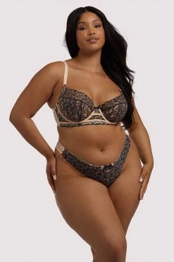 Playful Promises Skull & Roses Embroidery Peach Balcony Bra