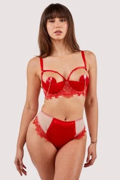Playful Promises Anaise Red Quarter Cup Bra New In