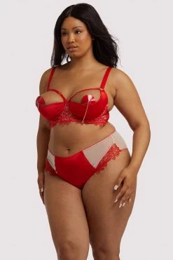 Playful Promises Anaise Red Quarter Cup Bra New In