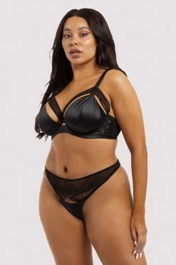 Playful Promises Knickers Charlie Black Cut-out Thong