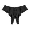 Playful Promises Black Satin And Lace Trim Ouvert Brief