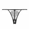 Playful Promises Black Lace Strappy Crotchless Thong Playful Promises