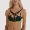 Playful Promises Indigo Lime Strappy Picot Plunge Bra Bras