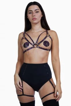 Regalia Chain Detail Nipple Pastie Purple Snake