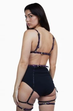 Regalia Open Cup Leg Cuff Harness Purple Snake New In Accessories