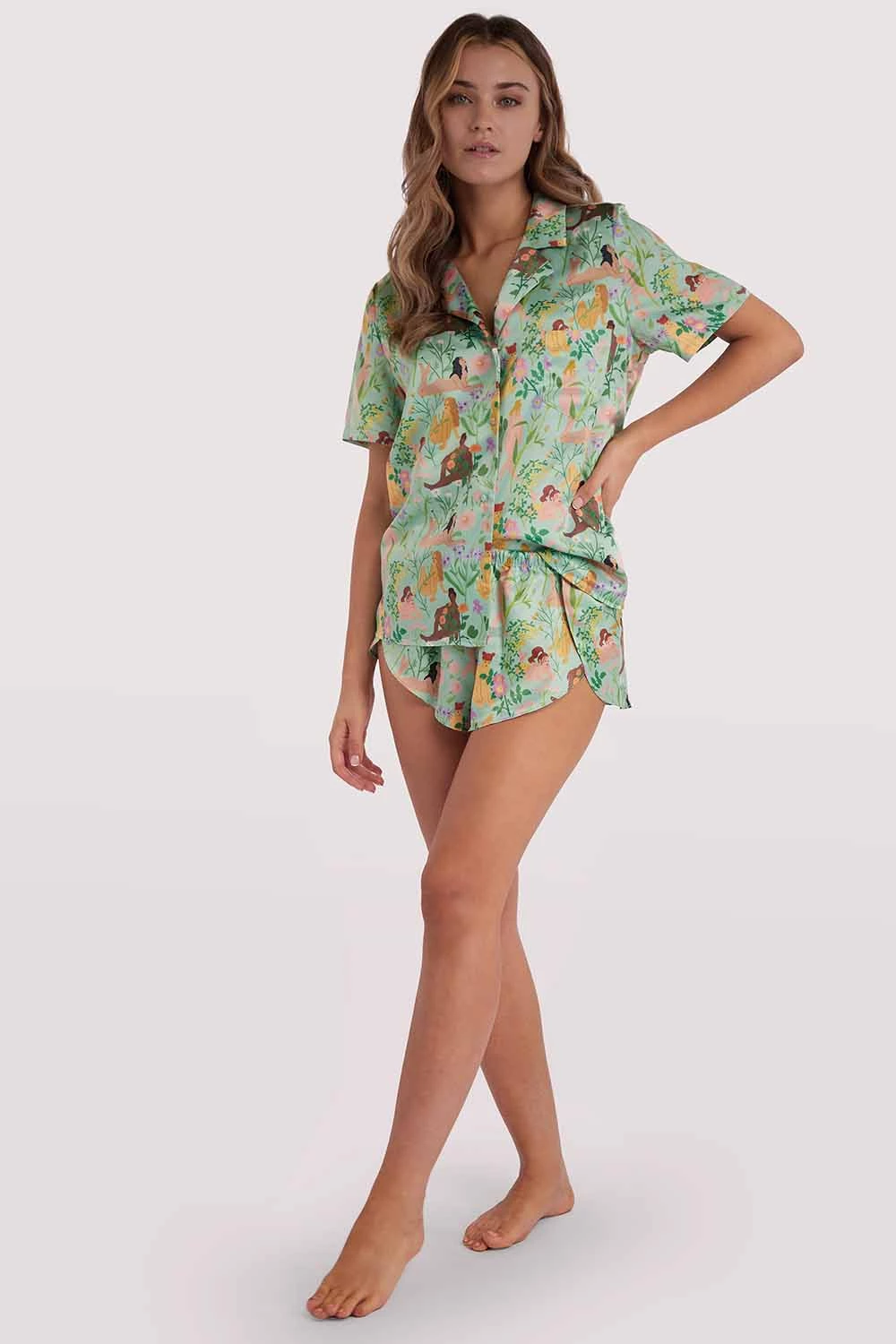 Playful Promises Bodil Jane Recycled Nudes & Flowers Short Sleeved Shirt Nightwear 8 Playful Promises Bodil Jane Recycled Nudes & Flowers Short Sleeved Shirt Nightwear