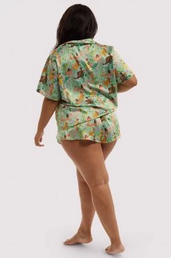 Playful Promises Nightwear Bodil Jane Recycled Nudes & Flowers Satin Short 14 Playful Promises Nightwear Bodil Jane Recycled Nudes & Flowers Satin Short