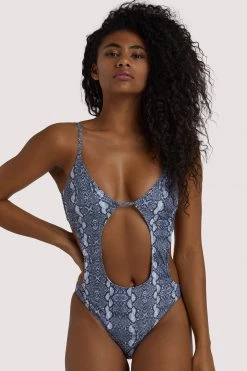 Luxe Palm Swimwear Snake Print Swimsuit