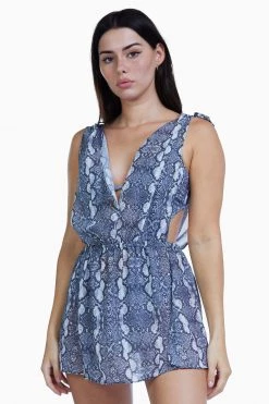 Luxe Palm Beach Snake Print Split Dress Swimwear 14 Luxe Palm Beach Snake Print Split Dress Swimwear