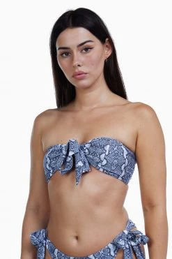 Luxe Palm Swimwear Snake Bow Tie Bandeau