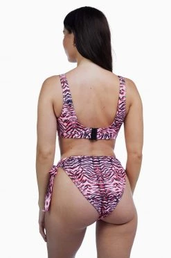 Luxe Palm Crop Cut Out Bikini Top