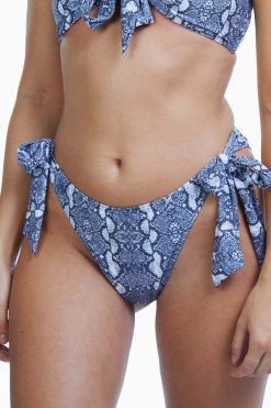 Luxe Palm Snake Bow Tie High Leg Brief Swimwear