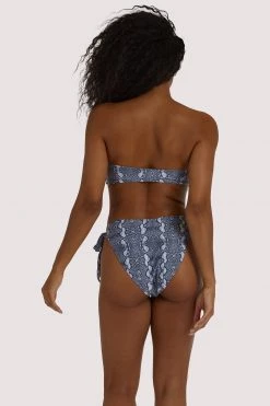 Luxe Palm Snake Bow Tie High Leg Brief Swimwear