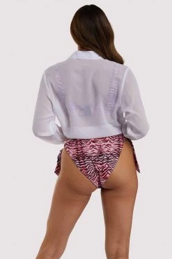 Luxe Palm Tie Front Beach Shirt Swimwear 11 Luxe Palm Tie Front Beach Shirt Swimwear