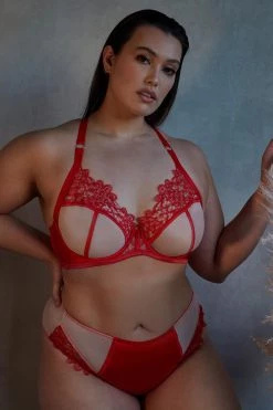 Playful Promises Anaise Red Racer Back Balcony Bra New In