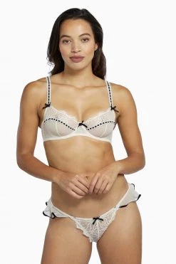 Playful Promises Knickers Monica Ribbon Slot Brief Peach Core