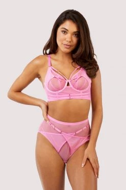 Playful Promises Eddie Pink Crossover Wrap High Waist Brief