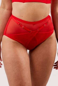 Playful Promises New In Eddie Red Crossover Wrap High Waist Brief