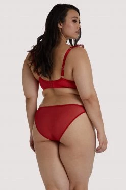 Playful Promises Anneliese Red Satin Net And Lace Bra
