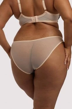 Playful Promises Skull & Roses Embroidery Peach Brief Knickers