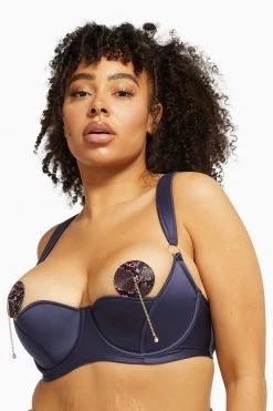 Playful Promises Bras Philly Navy Tulip Satin Bra