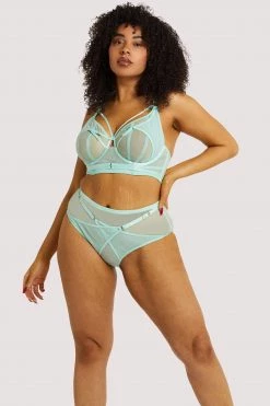 Playful Promises New In Eddie Aqua Crossover Wrap Bra