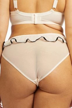 Playful Promises Knickers Monica Ribbon Slot Brief Peach Core