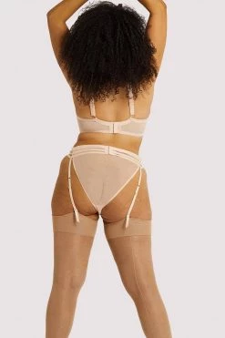 Playful Promises Virginia Peach Guipure Suspender Suspenders