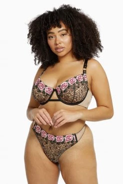 Playful Promises Katy Rose Embroidered Thong