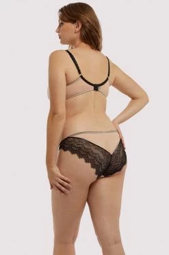 Deja Day Rosalyn Black And Blush Balcony Bra