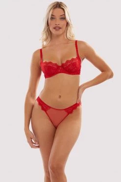 Deja Day Rosalyn Red Balcony Bra