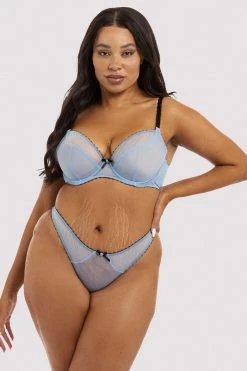 Deja Day New In Bras Grace Lavender Mesh Plunge Bra