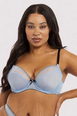 Deja Day New In Bras Grace Lavender Mesh Plunge Bra