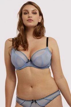 Deja Day New In Bras Grace Lavender Mesh Plunge Bra