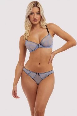 Deja Day New In Bras Grace Lavender Mesh Plunge Bra