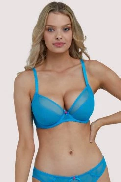 Deja Day Grace Sky Blue Plunge Bra