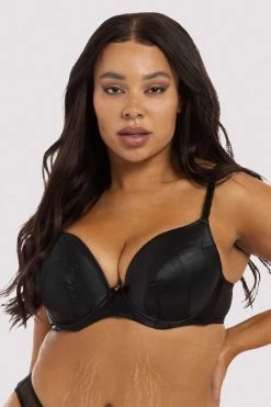 Deja Day Sophia Black Plunge & Push Up Bra