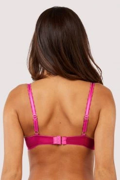 Deja Day Rosalyn Magenta Full Coverage Lace Bra
