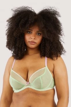 Deja Day Grace Green Supportive Plunge Mesh Bra 11 Deja Day Grace Green Supportive Plunge Mesh Bra