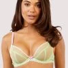Deja Day Grace Green Supportive Plunge Mesh Bra