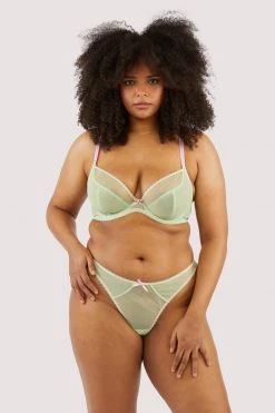 Deja Day Grace Green Supportive Plunge Mesh Bra 13 Deja Day Grace Green Supportive Plunge Mesh Bra