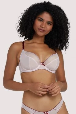 Deja Day Bras Grace Dusty Pink Plunge Net Bra