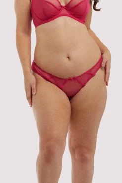 Deja Day Grace Hot Pink Mesh Brazilian Brief